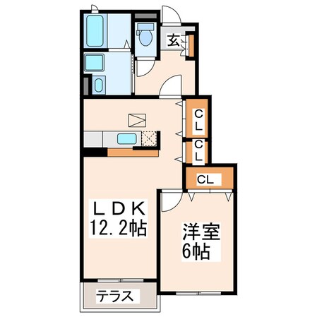 健軍交番前駅 徒歩37分 1階の物件間取画像